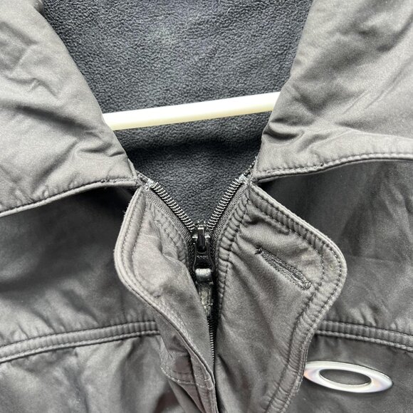 Oakley Jacket Men Large Black Button Down Polyester Full Zip Coat VTG Rain Wind - Picture 11 of 16